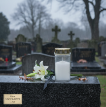 Prodotto Candele funerarie, bianche e oro, Ø5,5 cm, H11,5 cm, durata 24 ore, 12 pezzi