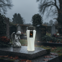 Prodotto Tomba leggera in plastica attorcigliata bianca Ø11cm H25cm