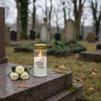 Prodotto Candela per tomba di cani con luce grave per animali bianca Ø7cm H16,5cm