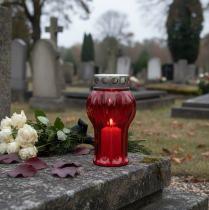 Prodotto Candele gravi luci rosse da lutto luci commemorative Ø10cm H18cm 4 pz