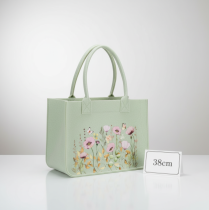 Prodotto Borsa in feltro con motivo floreale, ideale per decorazioni con fiori artificiali e idee regalo, 38 cm