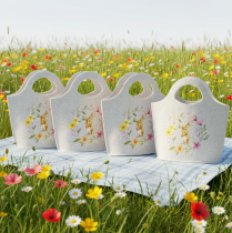Prodotto Borsa in feltro con adorabile coniglietto pasquale, adatta per la primavera e l'estate, 27 cm, 4 pezzi