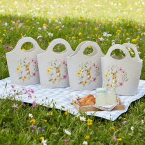 Prodotto Borsa in feltro con adorabile coniglietto pasquale, adatta per la primavera e l'estate, 27 cm, 4 pezzi