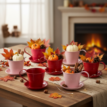 Prodotto Tazza da piantare con piattino per giardini creativi, 11 cm, 6 pezzi