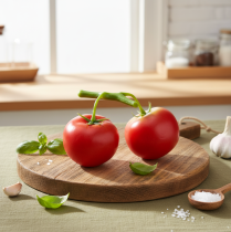 Prodotto Pomodori decorativi 2 pomodori artificiali su vite Ø6cm L15cm