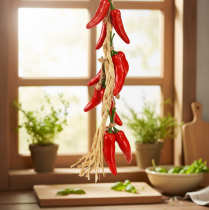 Prodotto Appendino decorativo peperoncini estivi rossi artificiali L50cm