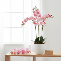 Prodotto Orchidea Phalaenopsis artificiale 9 fiori rosa bianco 96 cm