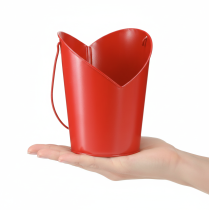 Prodotto Vaso in metallo a forma di cuore con manico, rosso, Ø12cm H15/9cm