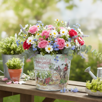 Prodotto Piccoli vasi da fiori in metallo, colorati, Fresh Garden, altezza 16 cm, 2 pezzi