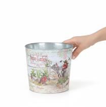 Prodotto Fioriera/vaso da fiori rotondo in metallo Fresh Garden H21cm