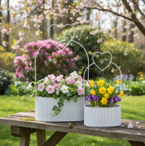 Prodotto Ciotola ovale decorativa in metallo con cuore, bianca, 20/16 cm, set da 2