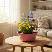 Prodotto Ciotola decorativa in metallo, stampo da forno, teglia per ciambella, rosa, Ø23cm, H12cm