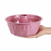 Prodotto Ciotola decorativa in metallo, stampo da forno, teglia per ciambella, rosa, Ø23cm, H12cm