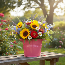 Prodotto Vaso decorativo, vaso da fiori in metallo rosa con manici, 31x26x21,5 cm