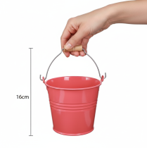 Prodotto Vaso da fiori in metallo con manico rosa, 20x17,5x16 cm, 2 pezzi