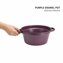 Prodotto Secchio con manici, fioriera in metallo, viola, Ø22,5 cm, H10,5 cm