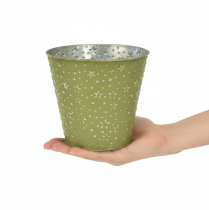 Prodotto Vaso da fiori in metallo, fioriera, stelle, verde e argento, Ø16cm