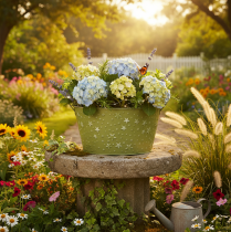 Prodotto Ciotola in metallo con stelle e manici, verde, Ø20cm, H11.5cm