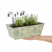Prodotto Fioriera con supporto, per balcone, in metallo, 35x15 cm, H13 cm