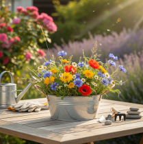 Prodotto Ciotola rotonda per fiori con manici, in metallo, Ø21cm, H9.5cm