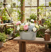 Prodotto Ciotola per fiori con manici, ciotola decorativa, in metallo, 17,5×12×9 cm