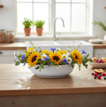 Prodotto Ciotola in metallo, bianca, effetto smalto, Ø25cm, H7cm