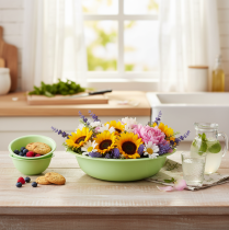 Prodotto Ciotola decorativa in metallo effetto smalto, verde lime, 25 cm