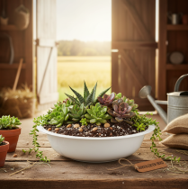 Prodotto Ciotola in metallo, bianca, effetto smalto, Ø36cm, H9.5cm