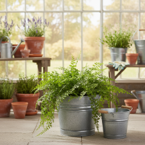 Prodotto Vaso/fioriera vintage in metallo decorativo, Ø22cm, H20cm