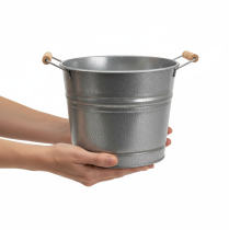 Prodotto Vaso/fioriera vintage in metallo decorativo, Ø22cm, H20cm