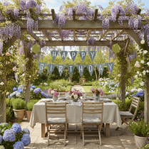 Prodotto Ghirlanda decorativa di bandierine per compleanno, realizzata in feltro, grigio e verde, 300 cm