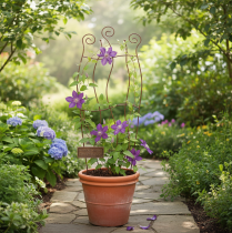 Prodotto Traliccio da giardino in metallo con design curvo per piante rampicanti, 110 cm