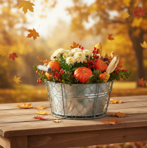 Prodotto Cestino per piante con inserto, cestino in filo metallico, fioriera, argento primaverile, sbiancato, shabby chic, Ø22cm H17.5cm