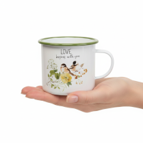 Prodotto Vaso da piantare in smalto, vaso per piante con scritta, Ø11cm