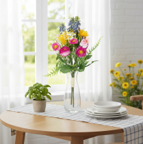 Prodotto Bouquet di fiori artificiali, decorazione primaverile per soggiorno e ufficio, 37 cm