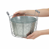 Prodotto Cesto in filo metallico per piante, cesto primaverile, in metallo, Ø26cm