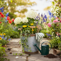 Prodotto Fioriera in metallo, vaso per fiori con manici, colore argento, finitura ruggine, Ø18cm H20cm