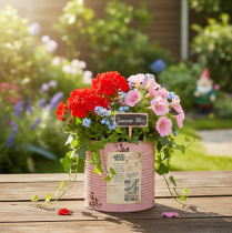 Prodotto Vaso per piante, rosa antica, scatola decorativa in metallo, vintage, Ø15,5cm H15cm