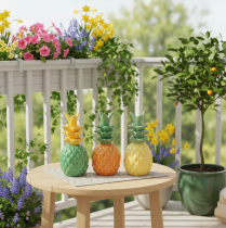 Prodotto Ananas decorativo in ceramica, decorazione colorata in ceramica, assortita, 17 cm, 3 pezzi