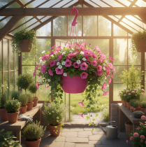 Prodotto Vaso per piante rosa cesto sospeso con fori Ø25cm H50cm