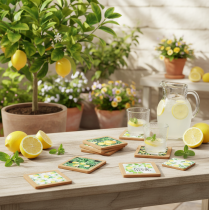 Prodotto Sottobicchieri Limoni Sughero Ceramica Estate Assortiti 19,5cm 6 pezzi