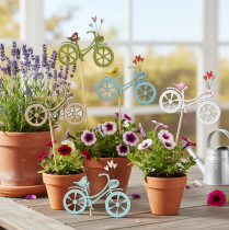 Prodotto Paletti in legno con motivo a bicicletta per un'atmosfera romantica e primaverile in soggiorno, 8 cm, 12 pezzi