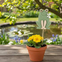 Prodotto Paletti decorativi in feltro a forma di rana per piante – Paletti primaverili per fiori e composizioni, 10 cm, 12 pezzi