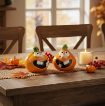 Prodotto Statuetta decorativa a forma di zucca, ideale come decorazione autunnale, 6 cm, 2 pezzi.