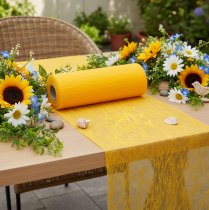 Prodotto Runner da tavola in tessuto non tessuto, giallo, 23 cm, moderno rotolo decorativo per la tavola