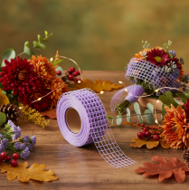 Prodotto Nastro a rete viola, largo 4,5 cm, rotolo di nastro decorativo per lavori creativi, 10 m