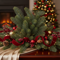 Prodotto Ramo di abete artificiale, decorazione festiva per finestre, 50 cm, 3 pezzi
