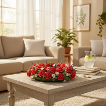 Prodotto Rosa artificiale rossa con stelo, 5 cm, 100 pezzi