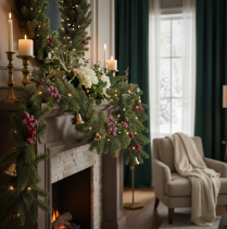 Prodotto Ghirlanda artificiale di abete verde per decorazioni festive, 200 cm