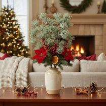 Prodotto Ramo di abete artificiale, grande ramo di pino per decorazioni invernali, 55 cm, 3 pezzi